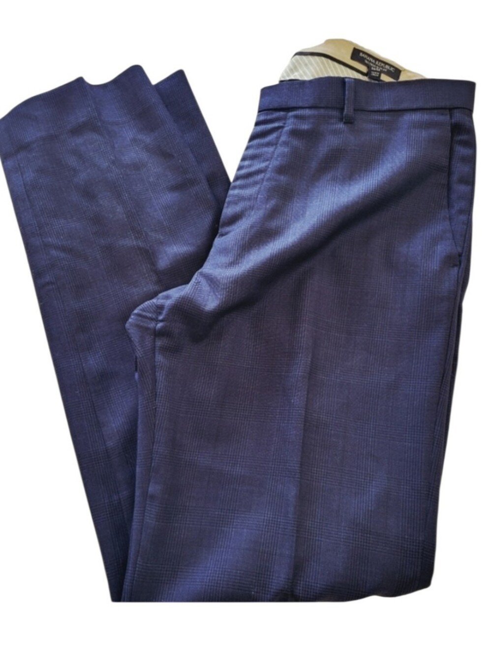 Banana Republic Mens Tailored Slim Fit Wool Plaid Pants 34/33